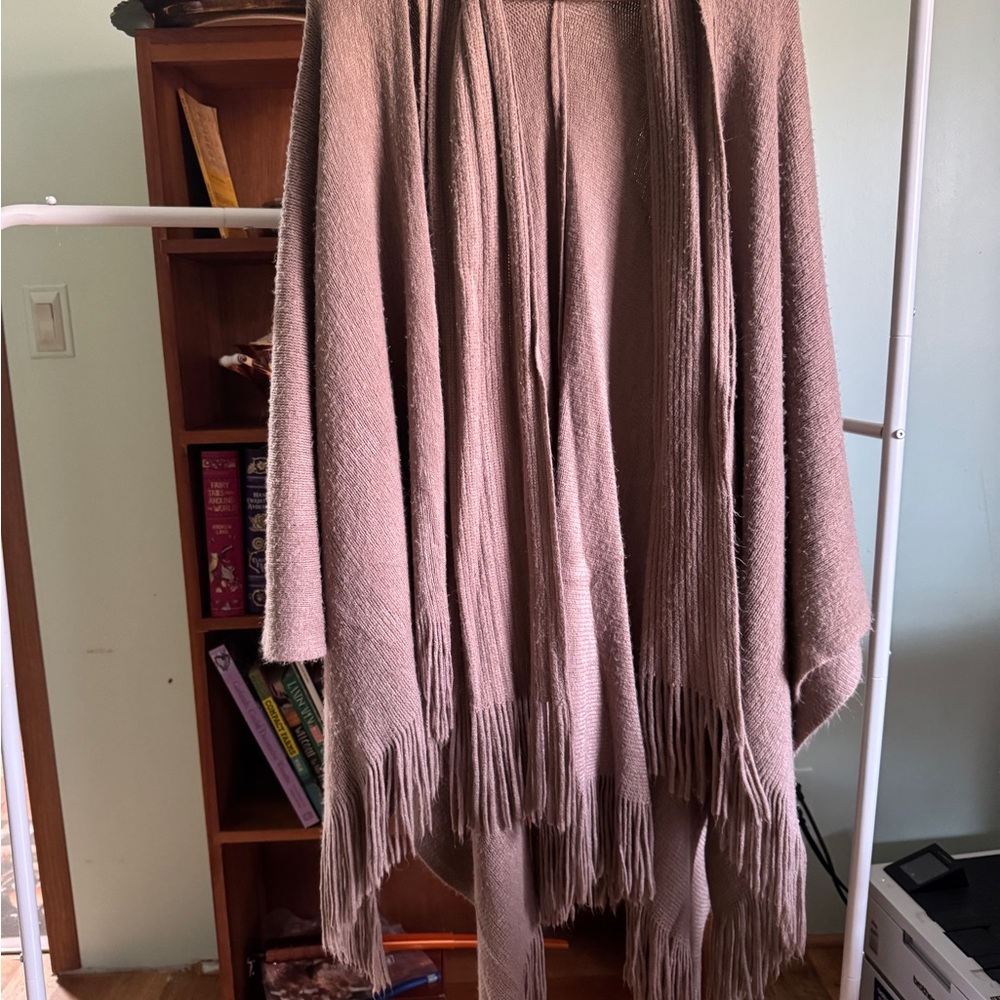 Fringed Tan Shawl